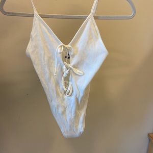 Urban Outfitters White Bodysuit with ties